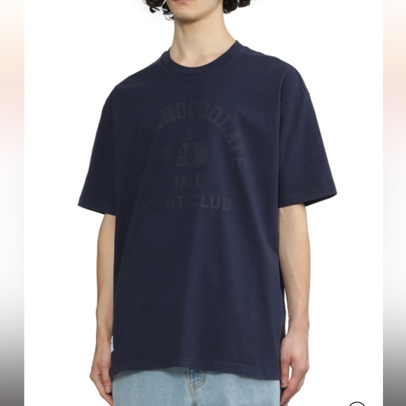 New Mens Chocoolate State Yacht Club T shirt in Navy Blue - Picture 1 of 8